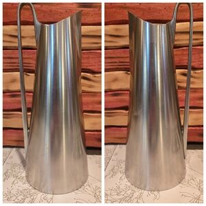 Vtg pewter pitcher MCM Metawa Holland tall slim